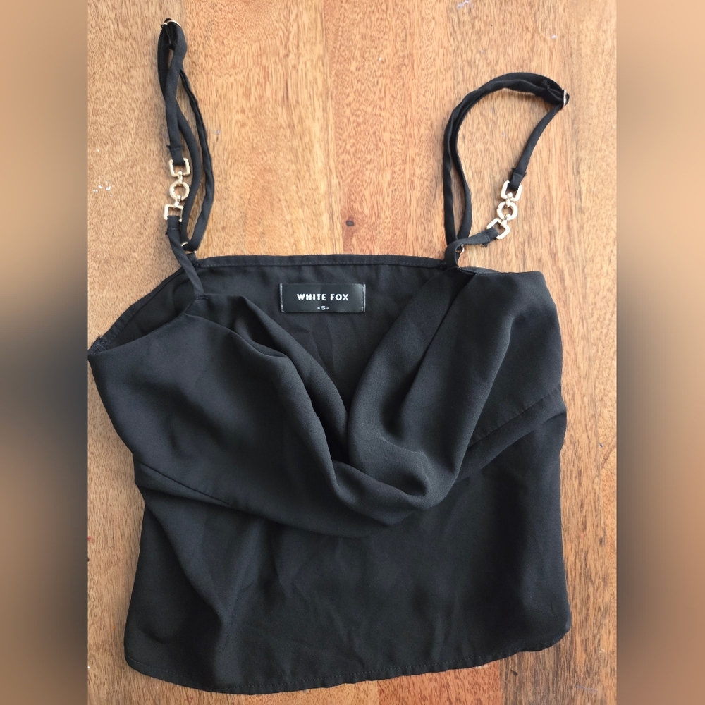 White Fox Black Strappy Tank Dress